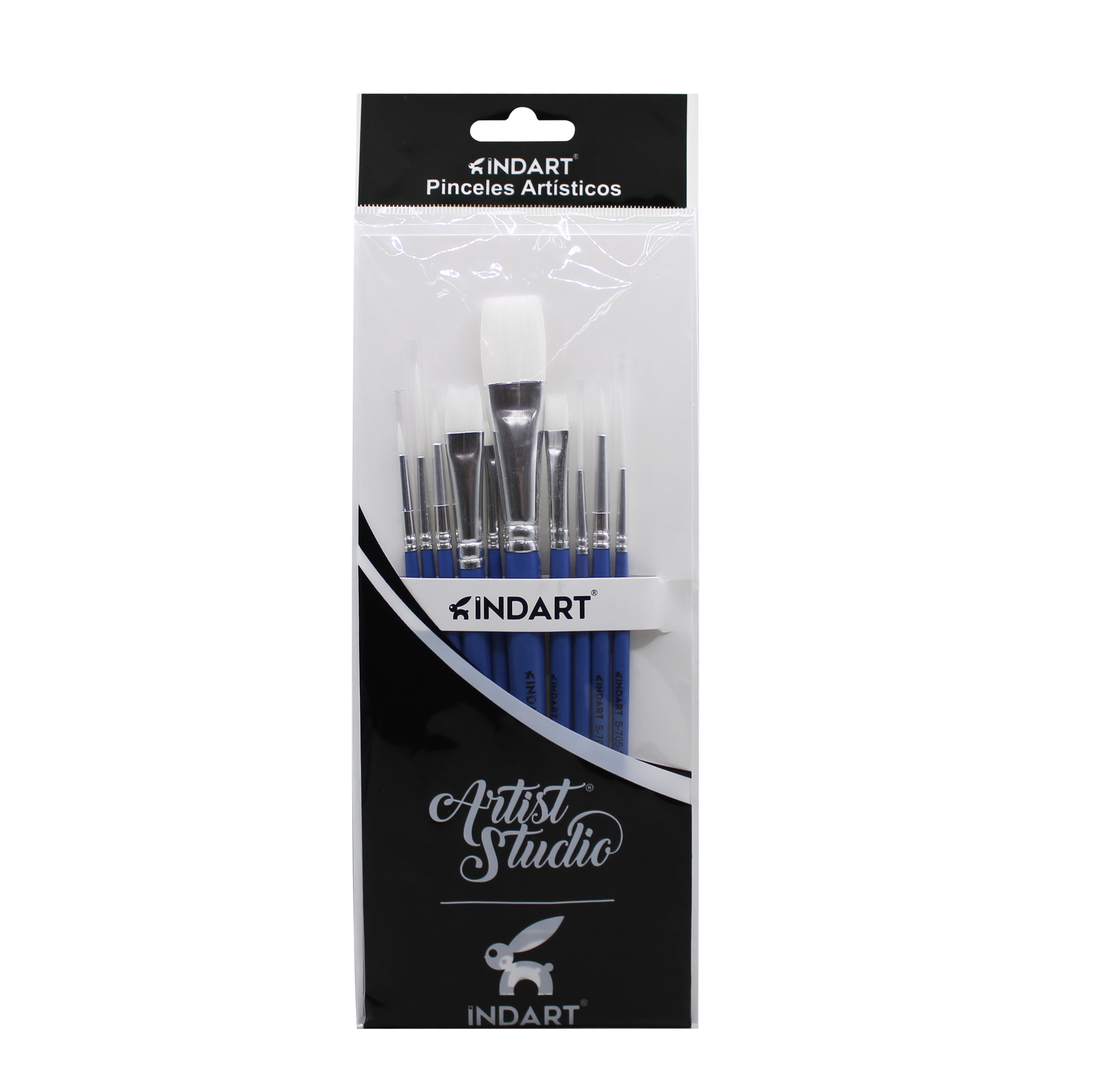 Set De Pinceles Artist Studio Taklon AAA Blanco Sintético Con 10 piezas N° 705