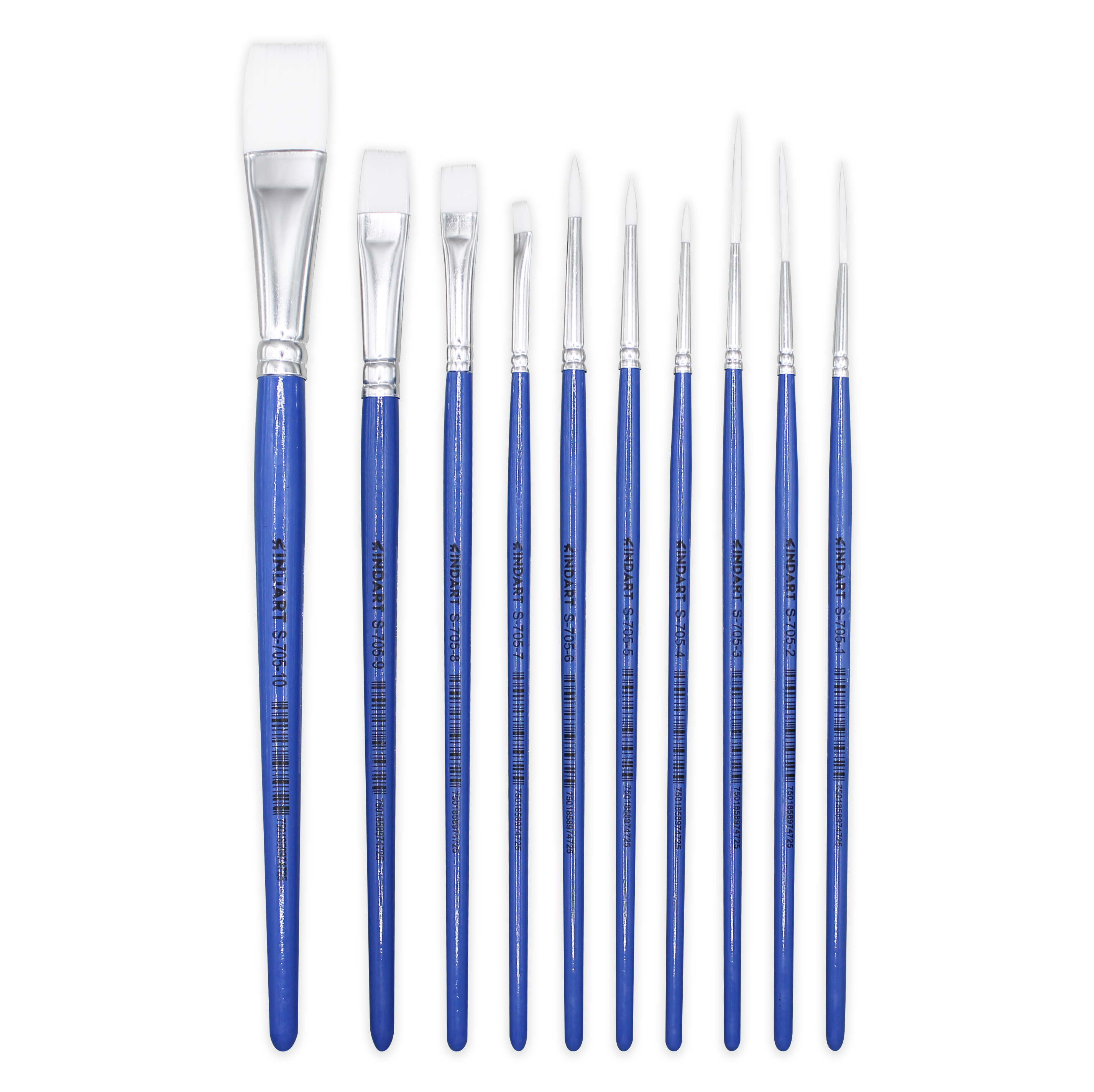 Set De Pinceles Artist Studio Taklon AAA Blanco Sintético Con 10 piezas N° 705