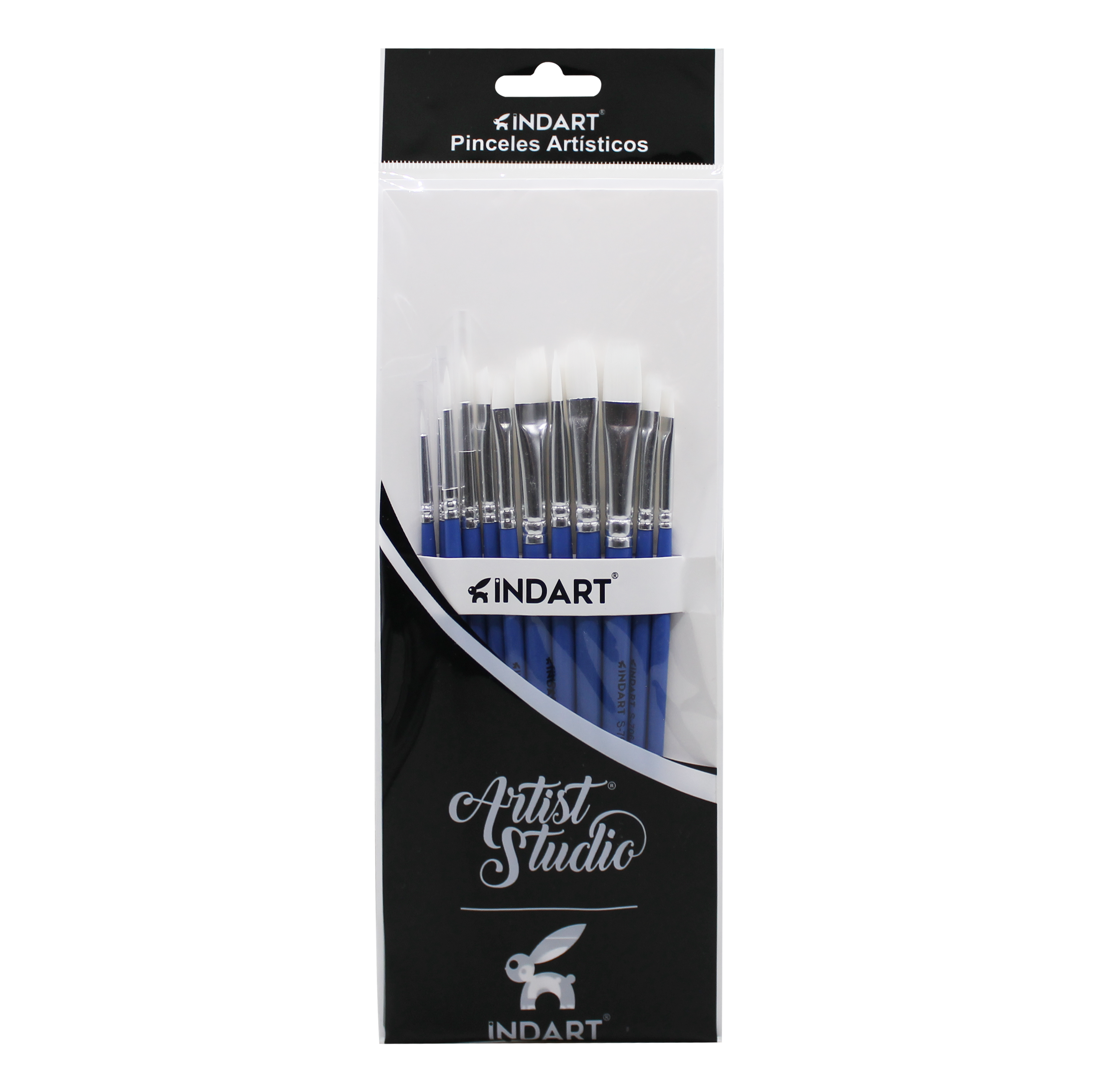 Set De Pinceles Artist Studio Taklon Blanco Sintético Con 12 piezas N° 706