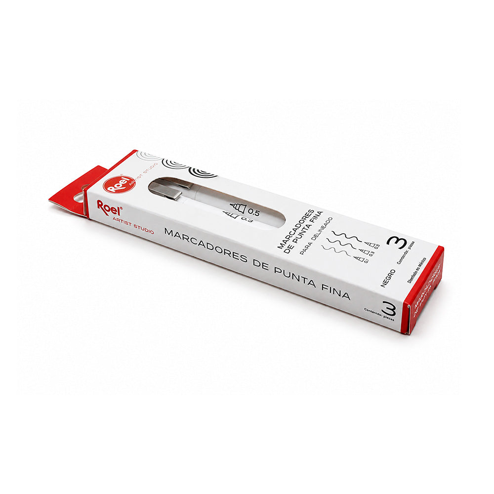 Marcadores de Punta Fina Roel Artist Studio – Set de 3
