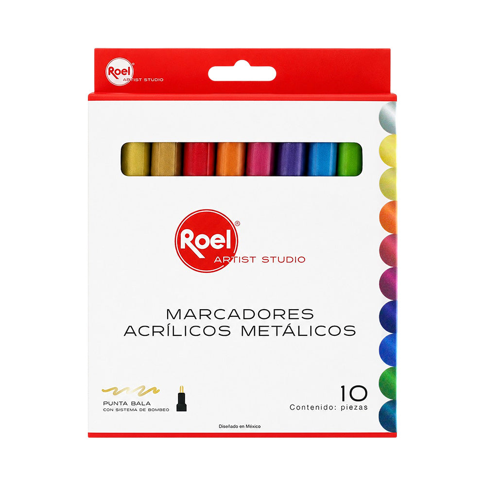 Marcadores Acrílicos Metálicos Roel Artist Studio – Set de 10