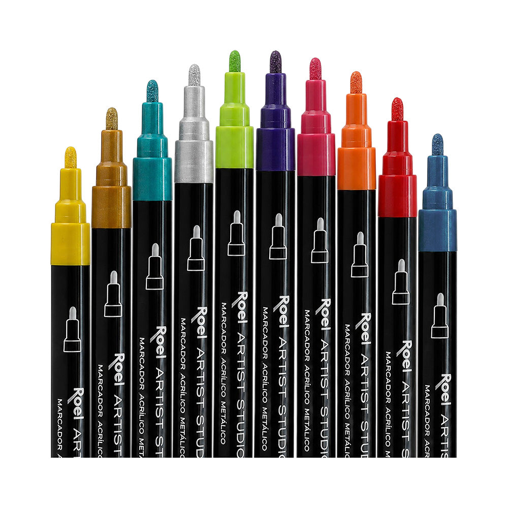 Marcadores Acrílicos Metálicos Roel Artist Studio – Set de 10