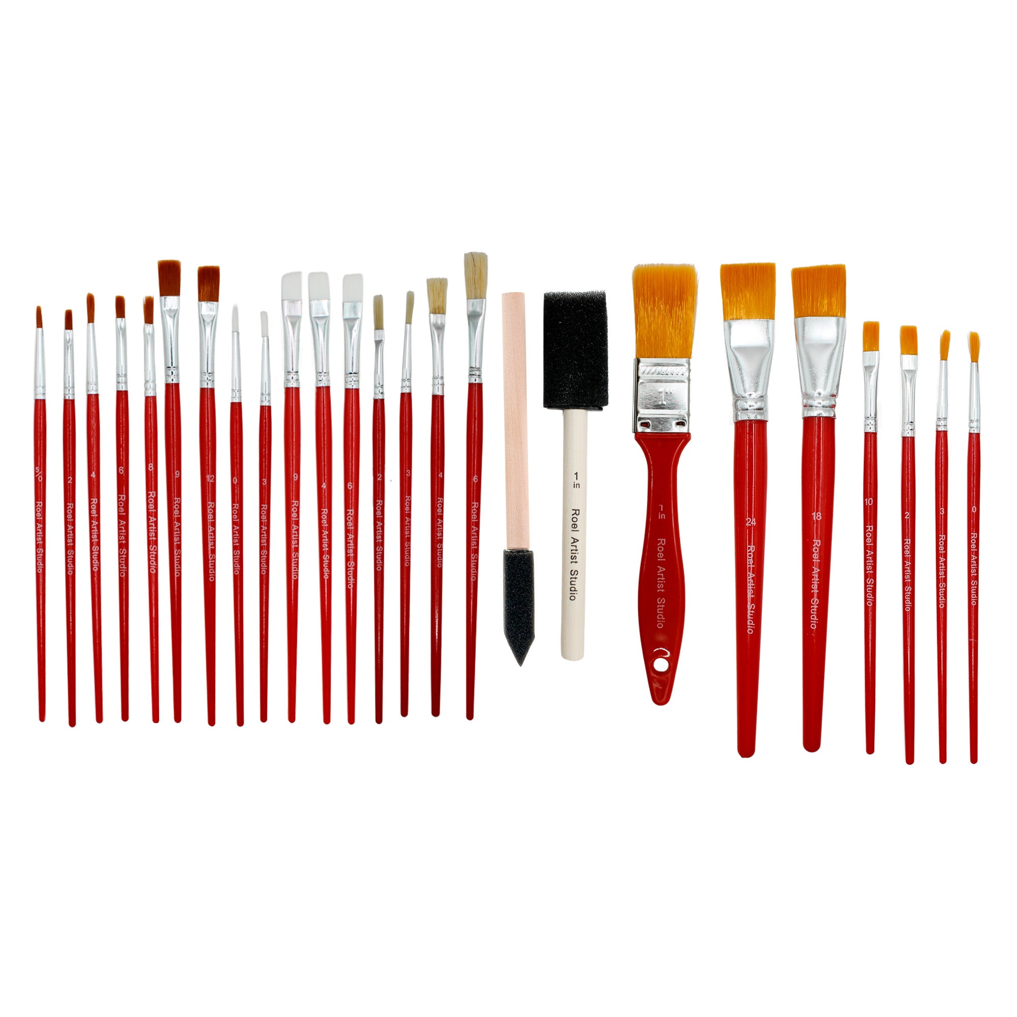 Set De Pinceles Y Brochas, Filamento Sintetico Y Natural, C/25 Piezas