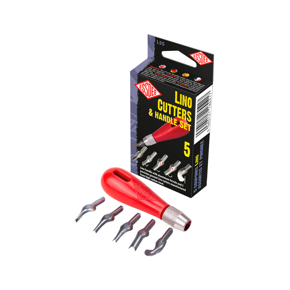 Set De Navajas y Mango Para Linóleo Con 6 Piezas