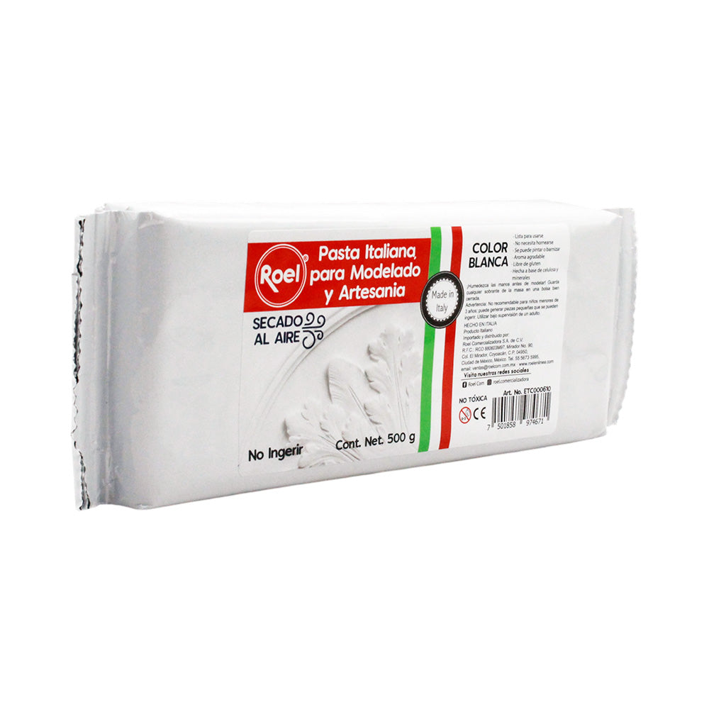 Pasta para Modelar Italiana, Roel 500g Blanca