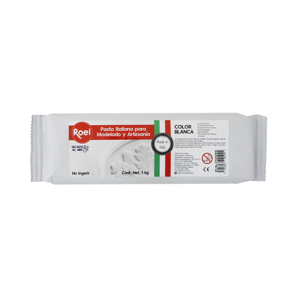 Pasta para Modelar Italiana Roel Color Blanco 1000g