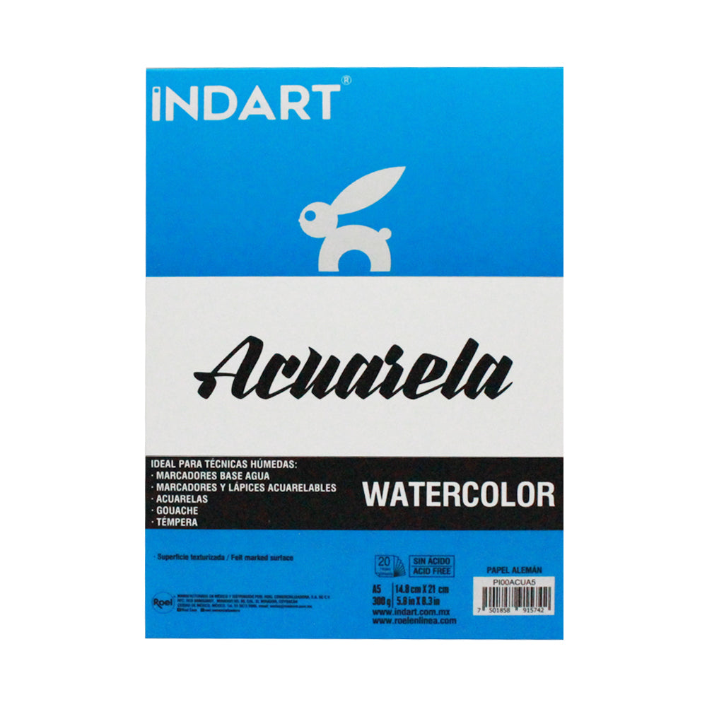 Block Para Acuarela Formato A5 Con 20 Hojas 300g De 14.8x21cm