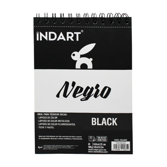 Álbum de Dibujo A5 Papel Negro Favini 160g - 20 Hojas Libres de Ácido