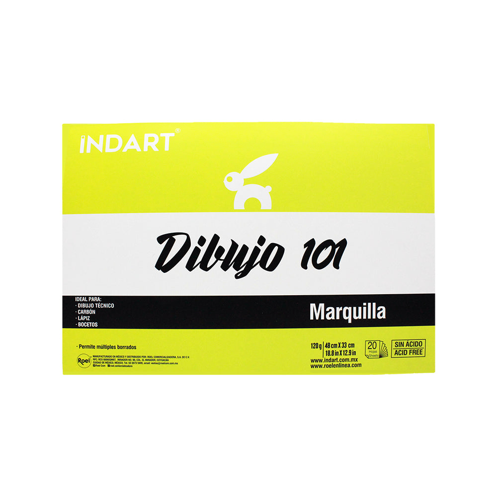 Block Indart para Dibujo 101 Marquilla 20 Hojas, 120g