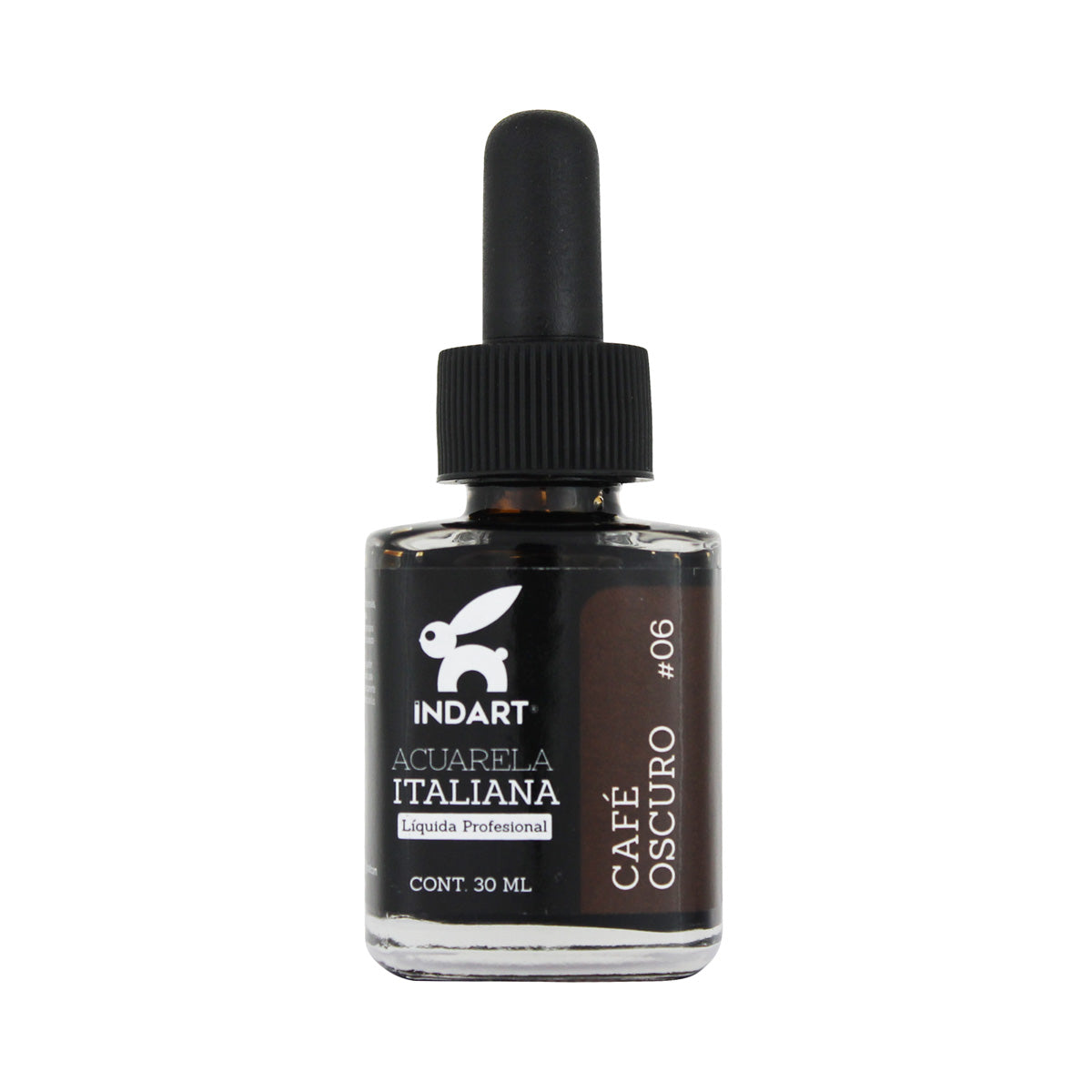 Acuarela Líquida Italiana Indart Frasco de Vidrio 006 Café Obscuro 30ml