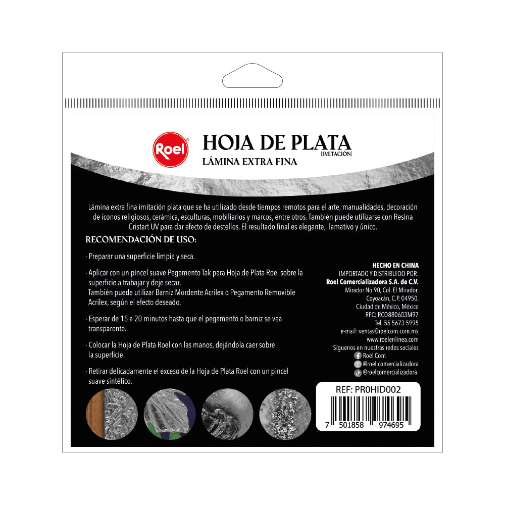 Hojas de Plata (Imitación) para Decoración 100 Piezas | Lámina Metálica para Manualidades, Arte y Restauración