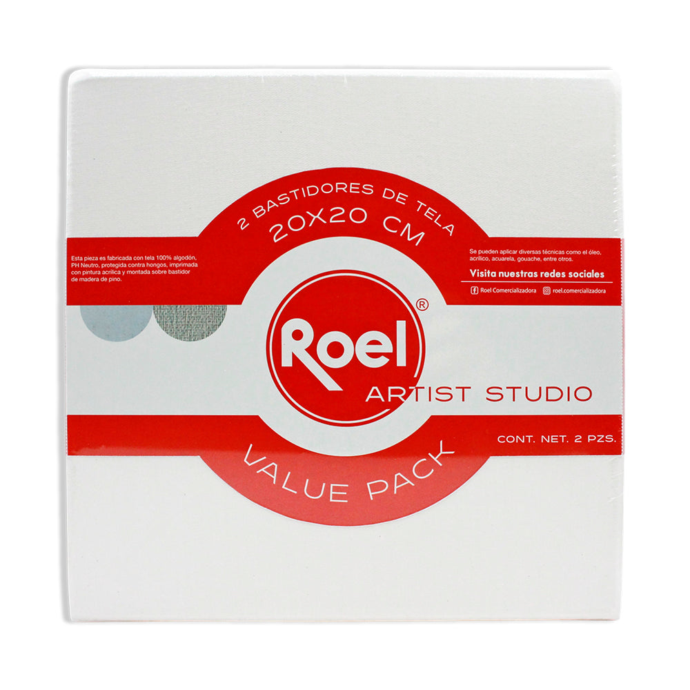 Bastidor de Tela Roel 20 × 20 cm – Set con 2 Piezas