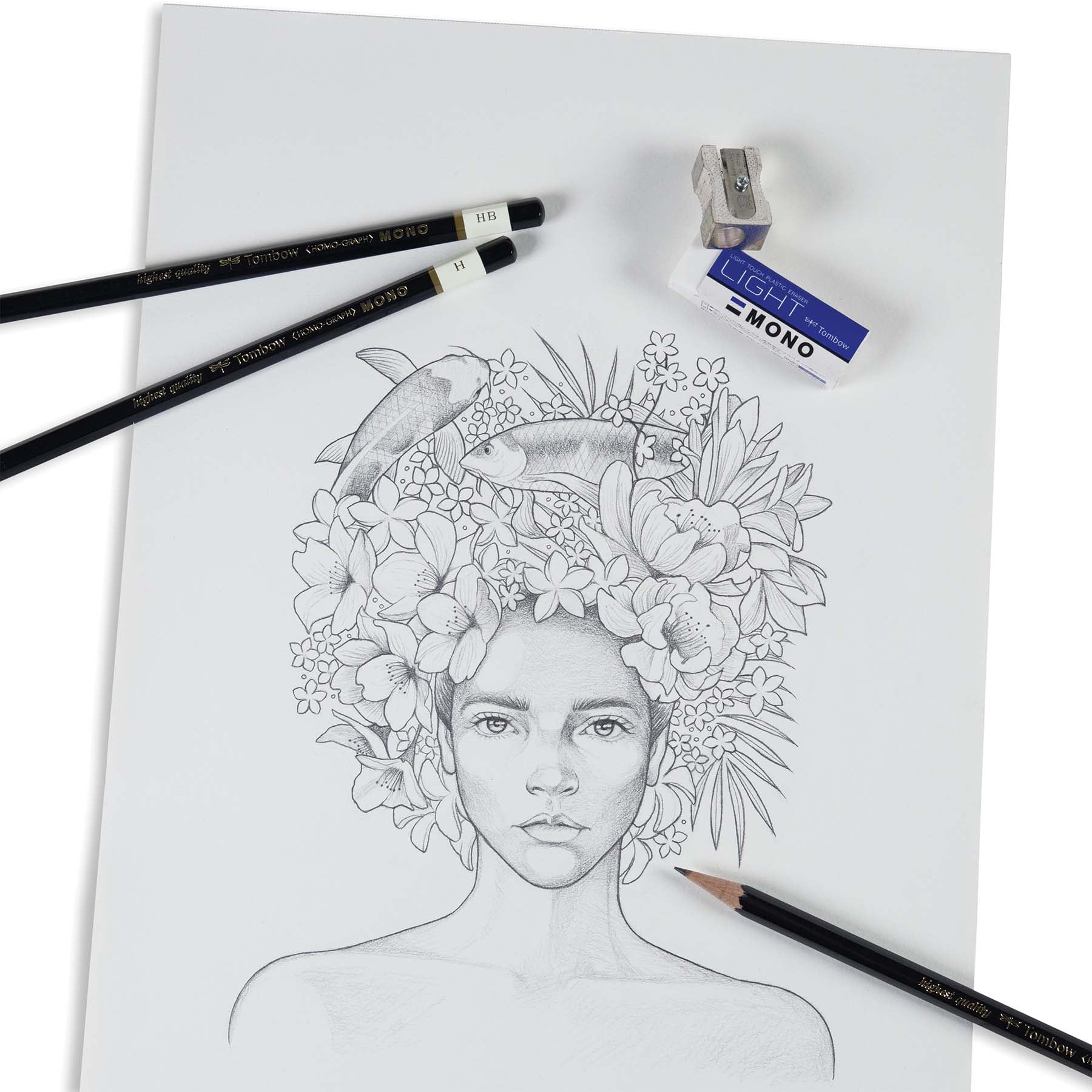 Set de Lápices de Dibujo Graduados + Goma + Sacapuntas