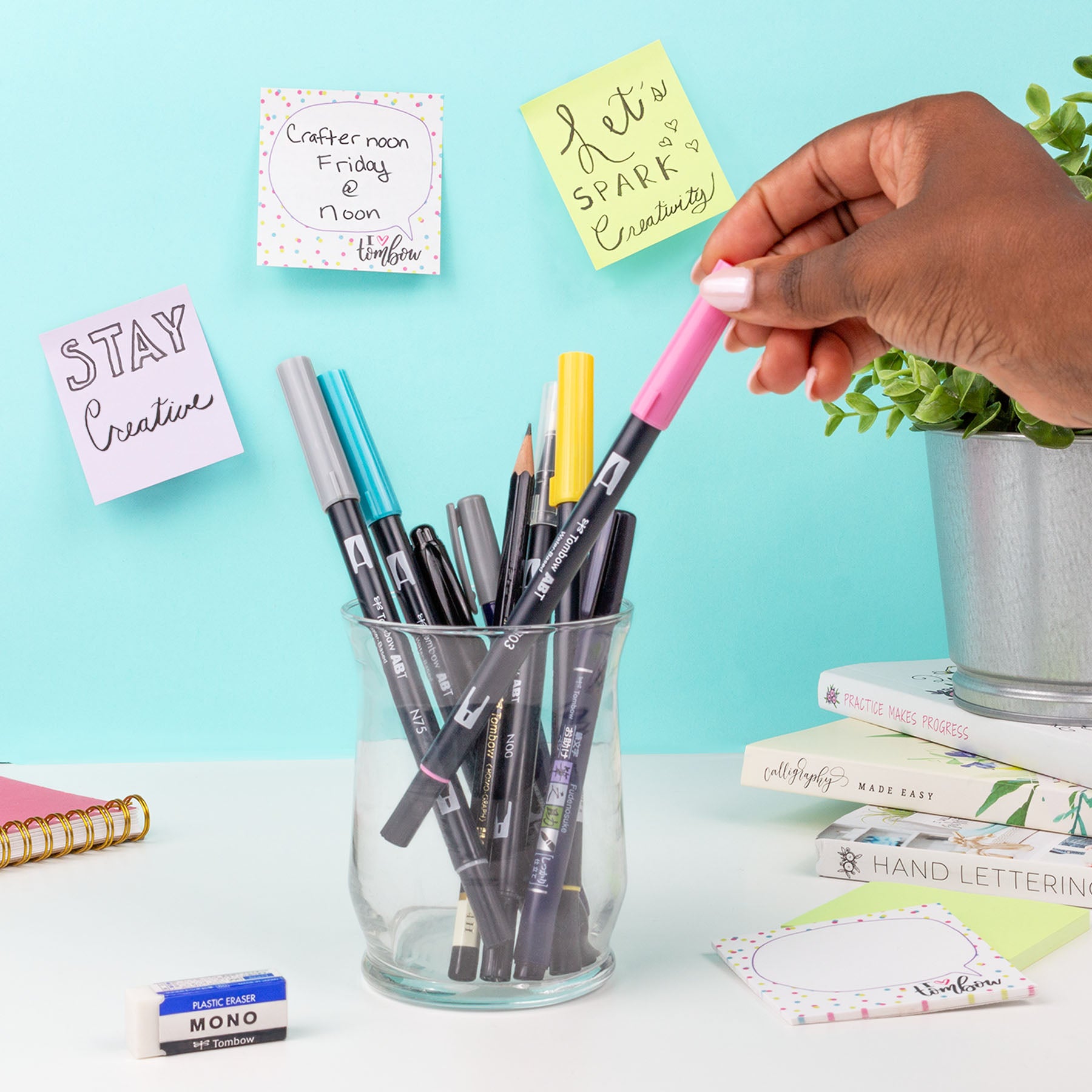 Set de Lettering Tombow - Kit Completo con Marcadores Dual Brush y Guía