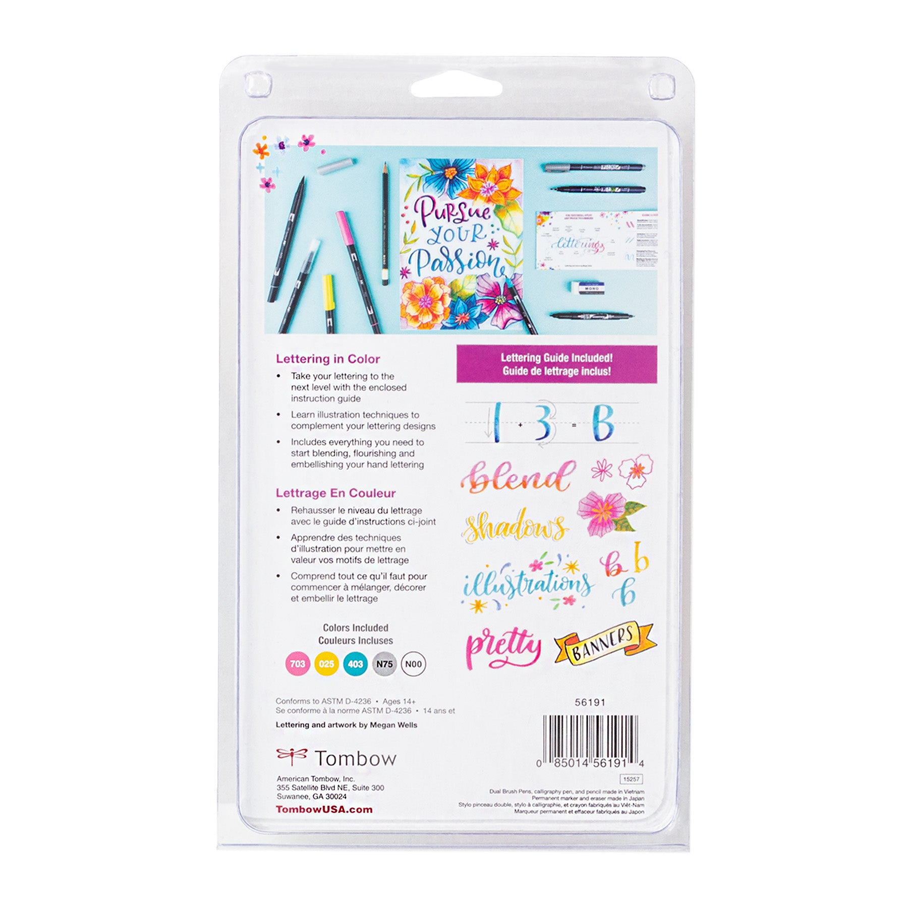 Set de Lettering Tombow - Kit Completo con Marcadores Dual Brush y Guía