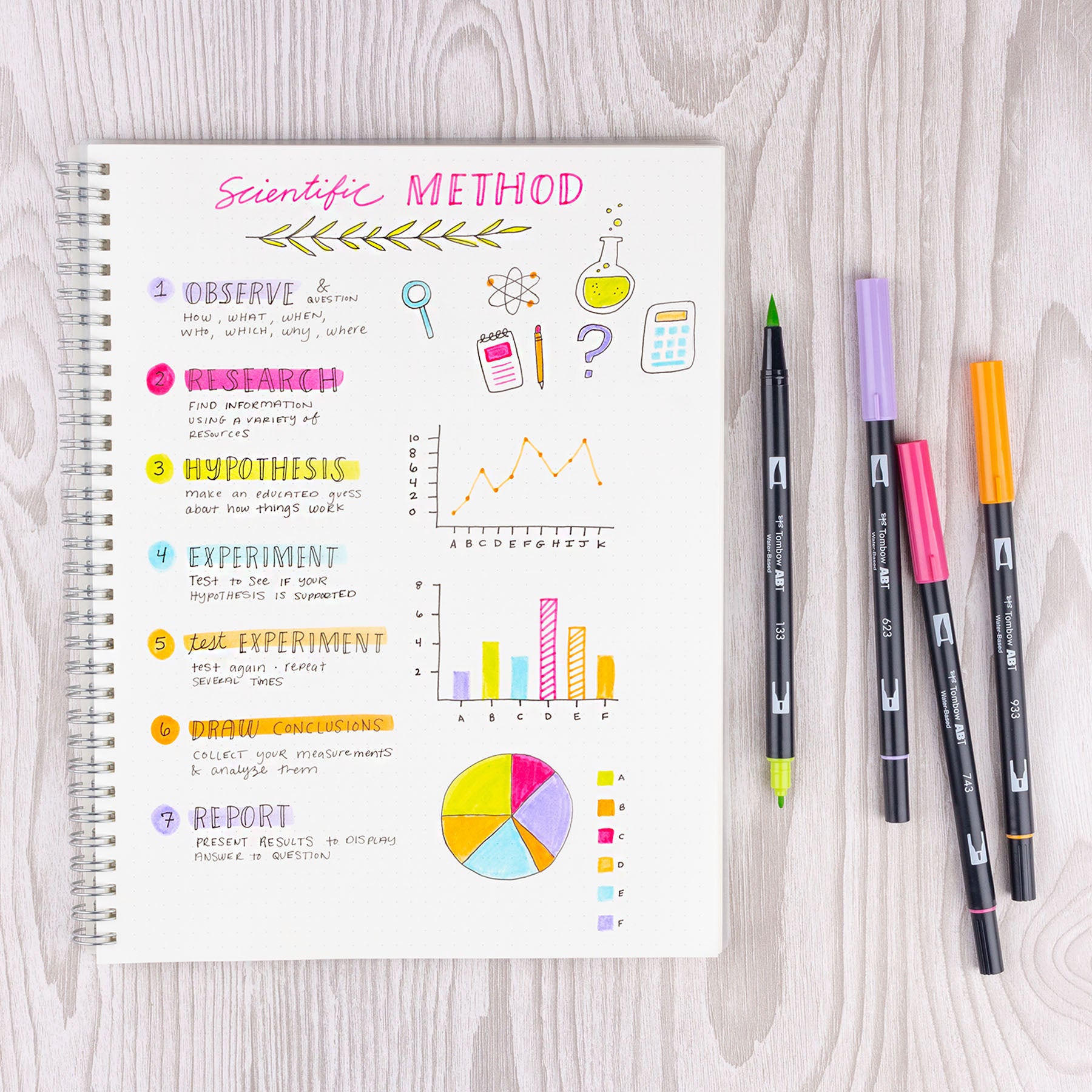 Set de Marcadores Dual Brush Tonos Yay Sorbet con 6 Piezas