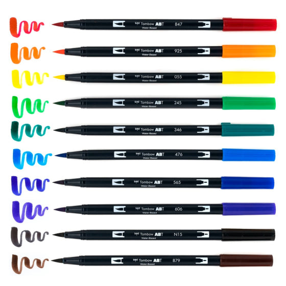 Set de Marcadores Dual Brush Colores Primarios con 10 piezas