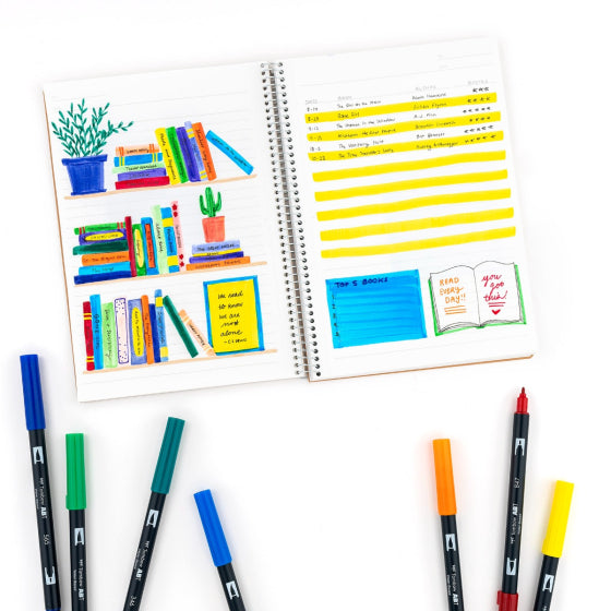 Set de Marcadores Dual Brush Colores Primarios con 10 piezas