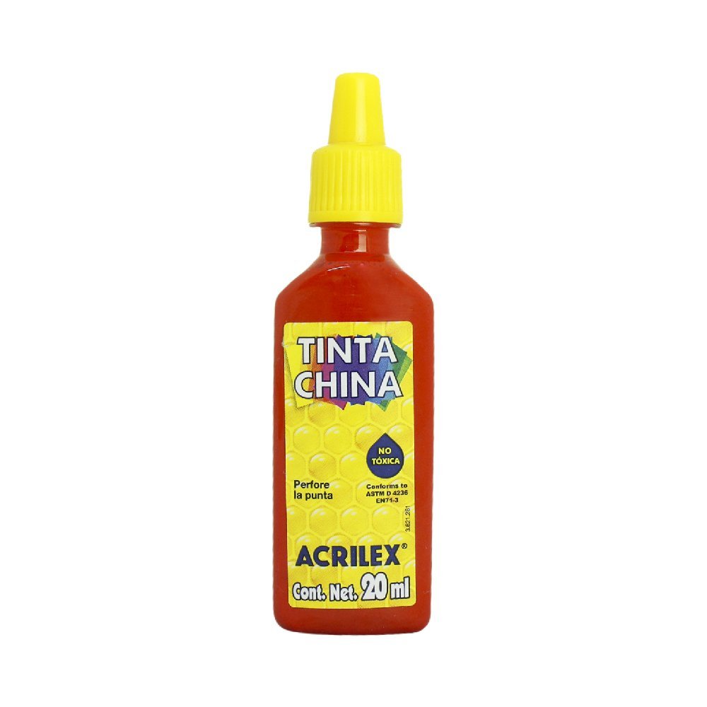 Tinta China Escolar Acrilex Rojo Fuego 20ml