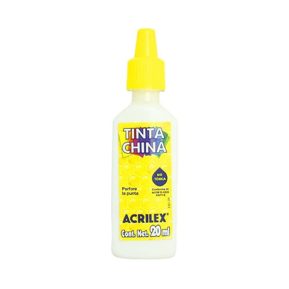 Tinta China Escolar Acrilex Blanco 20ml