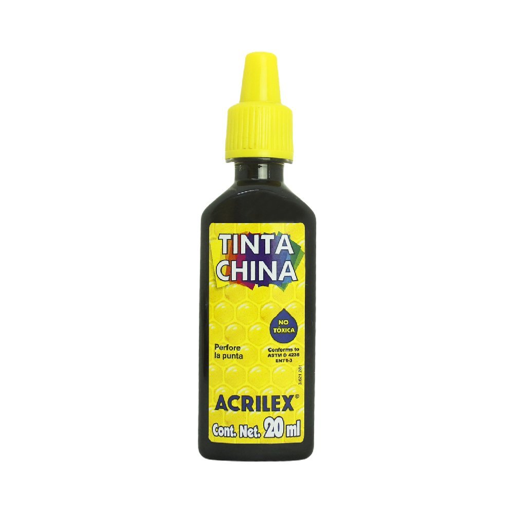 Tinta China Escolar Acrilex Negro 20ml