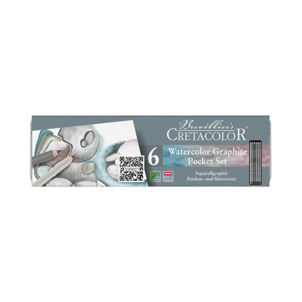 Lápices Grafito Acuarelables Estuche Metálico C/6 piezas.