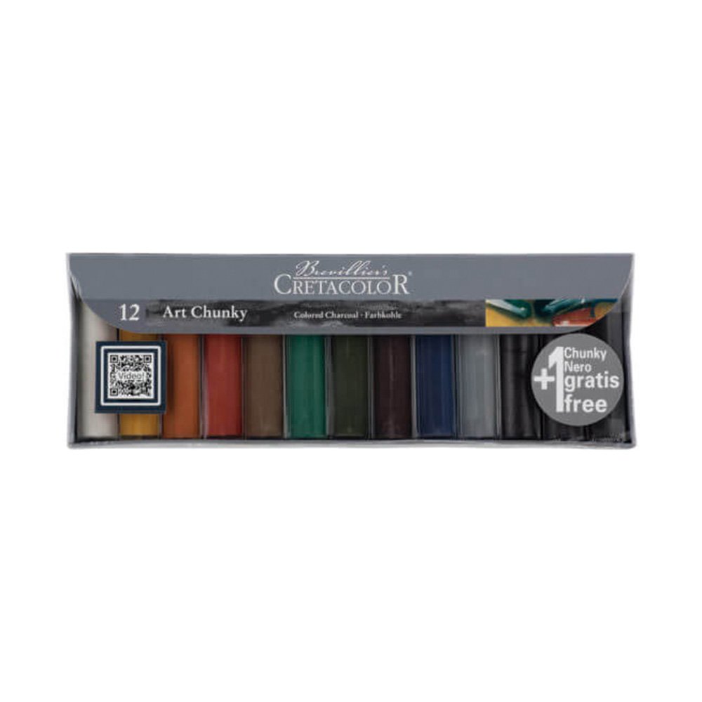 Barras de Carboncillo de Color Chunky con 12 piezas