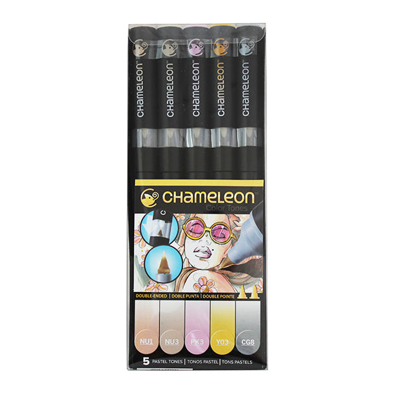 Rotuladores Doble Punta Chameleon, Tonos Pastel 5 Pzas Diferentes
