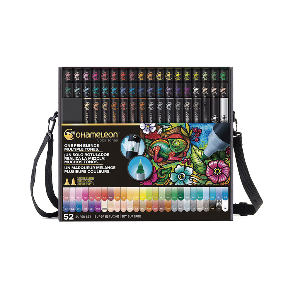 Rotuladores Doble Punta Chameleon, Set con 52 Colores Diferentes