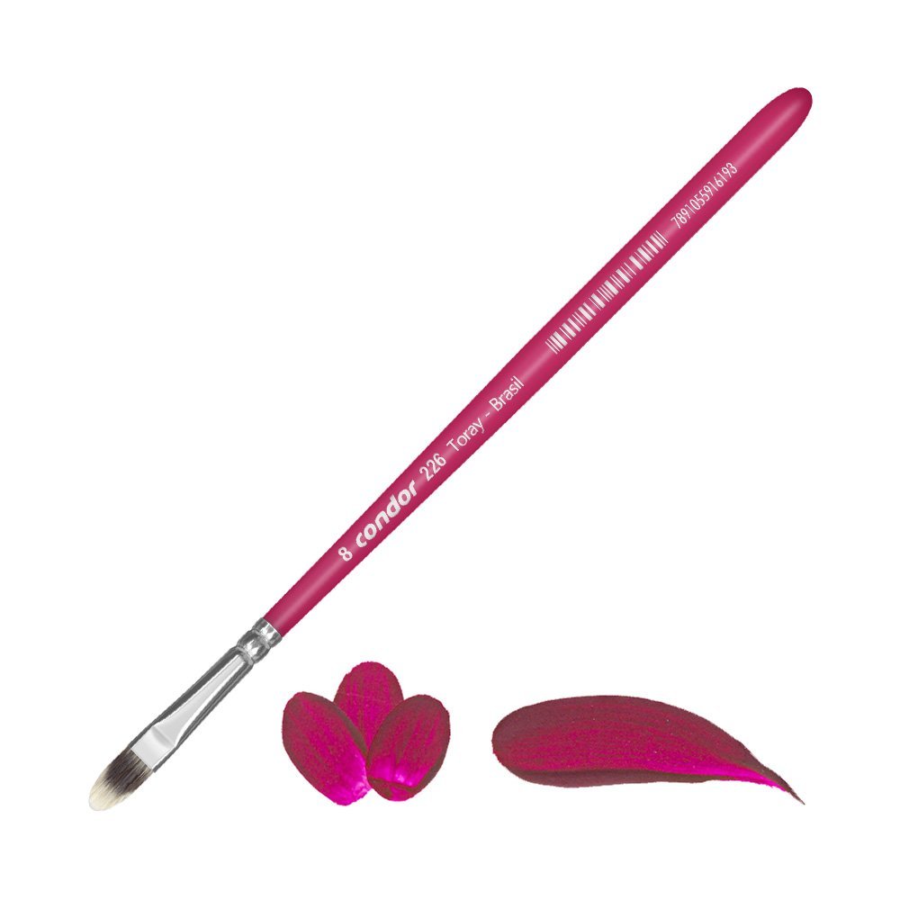 Pincel Lengua De Gato Pelo Sintético Condor Serie 226 No. 8