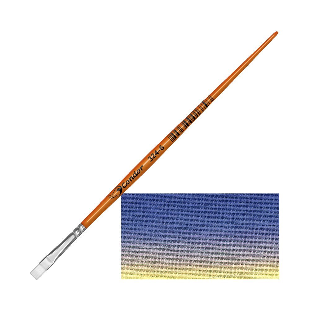 Pincel Plano Pelo Sintético Condor para Tela Serie 324 No. 6