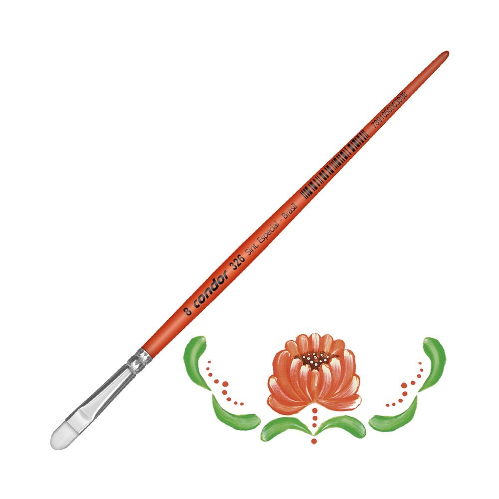 Pincel Lengua de Gato Pelo Sintético Condor para Tela Serie 326 No. 8