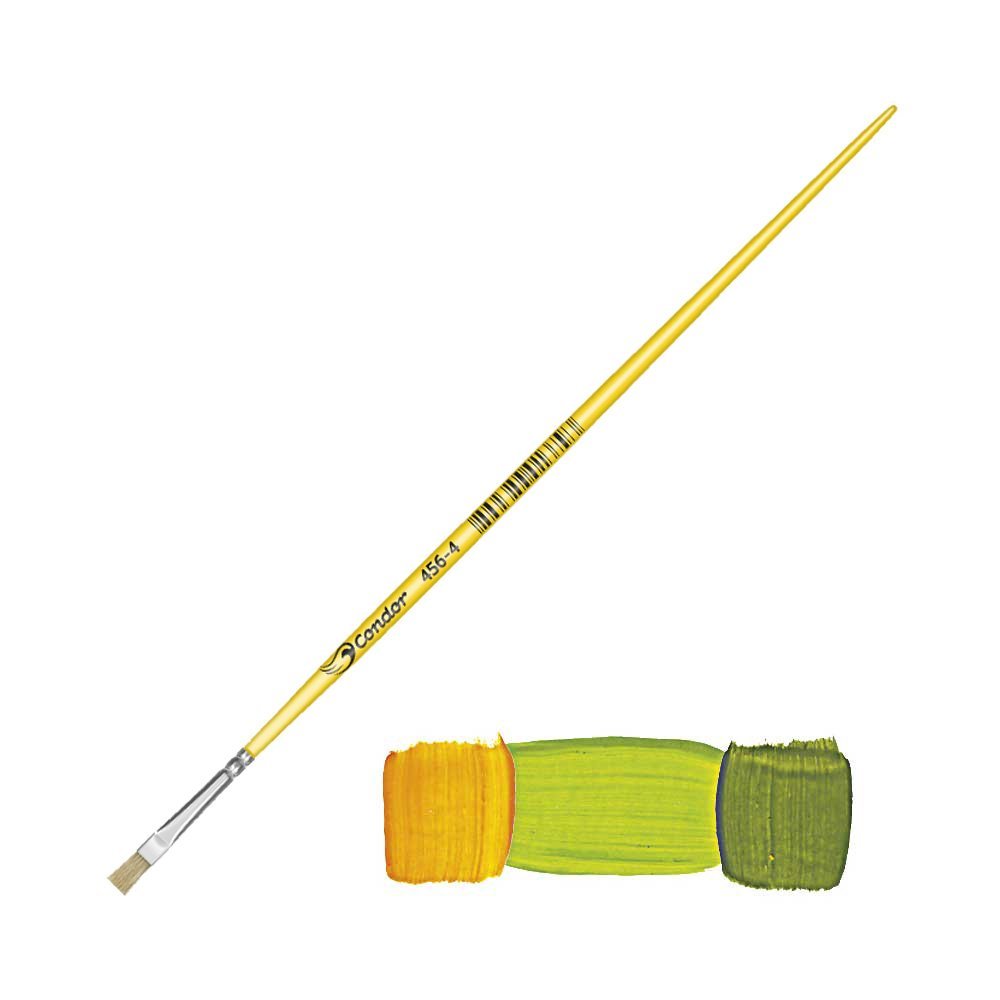 Pincel Plano Cerda Blanca Condor Serie 456 No. 4