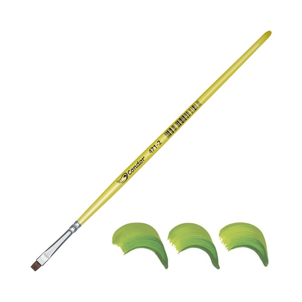 Pincel Plano Pelo de Pony Condor para Acuarela Serie 471 No. 2