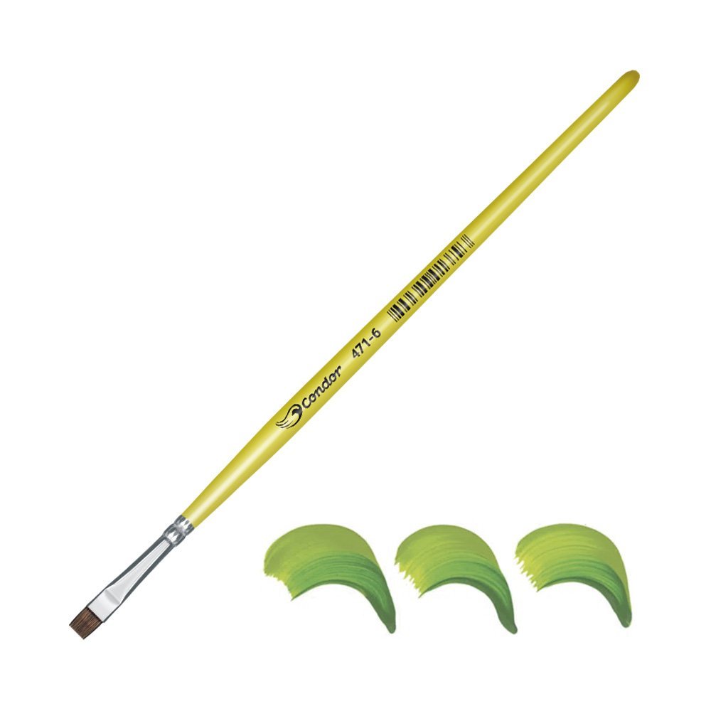 Pincel Plano Pelo de Pony Condor para Acuarela Serie 471 No. 6