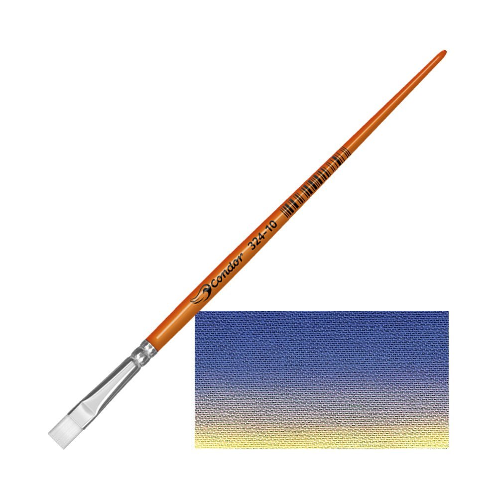 Pincel Plano Pelo Sintético Condor para Tela Serie 324 No. 10