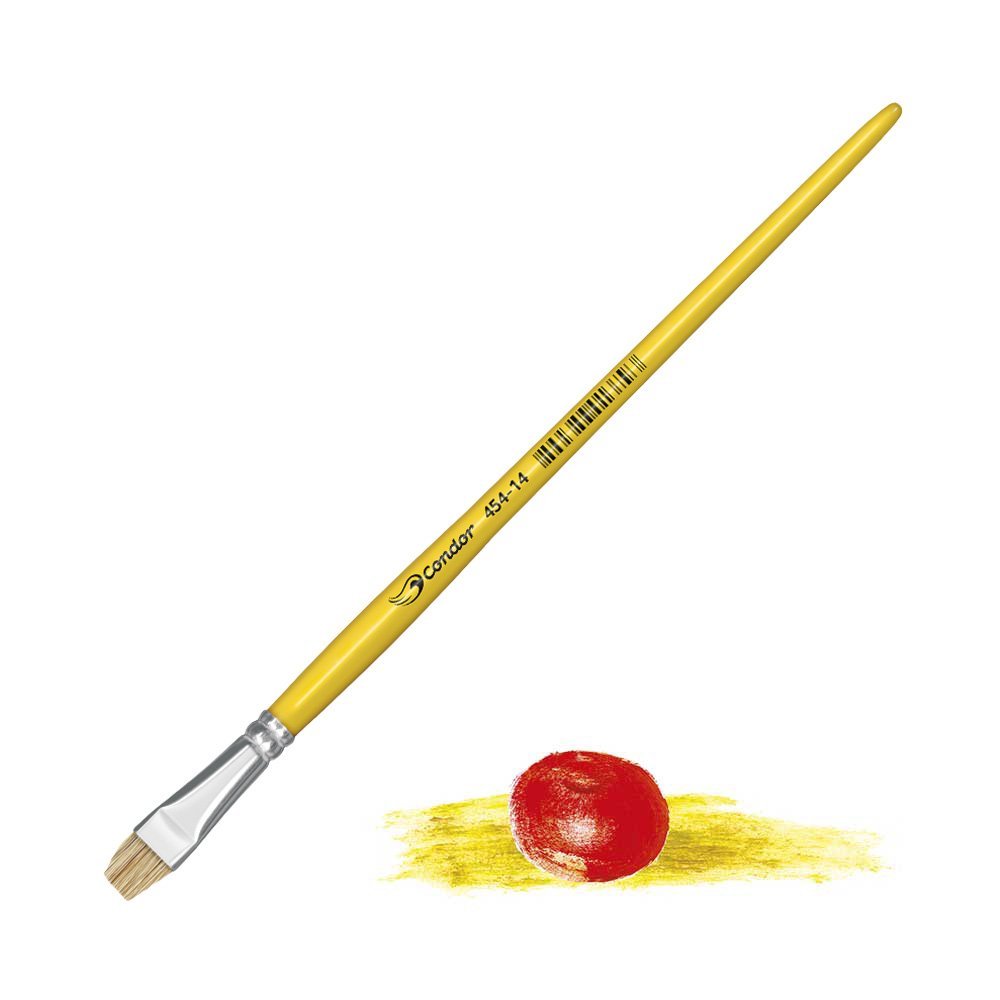 Pincel Plano Cerda Natural Condor para Tela Serie 454 No. 14
