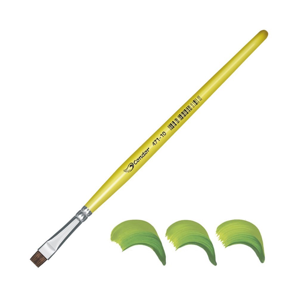 Pincel Plano Pelo de Pony Condor para Acuarela Serie 471 No. 10