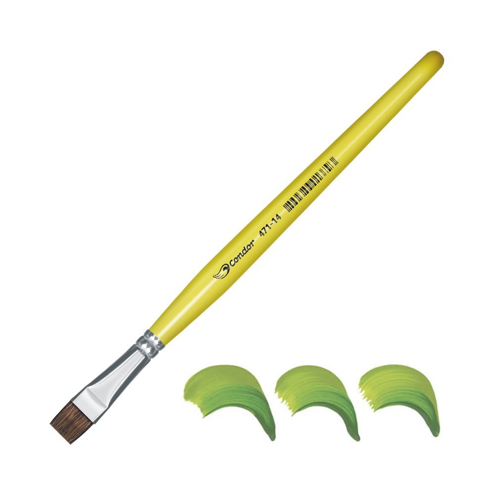 Pincel Plano Pelo de Pony Condor para Acuarela Serie 471 No. 14