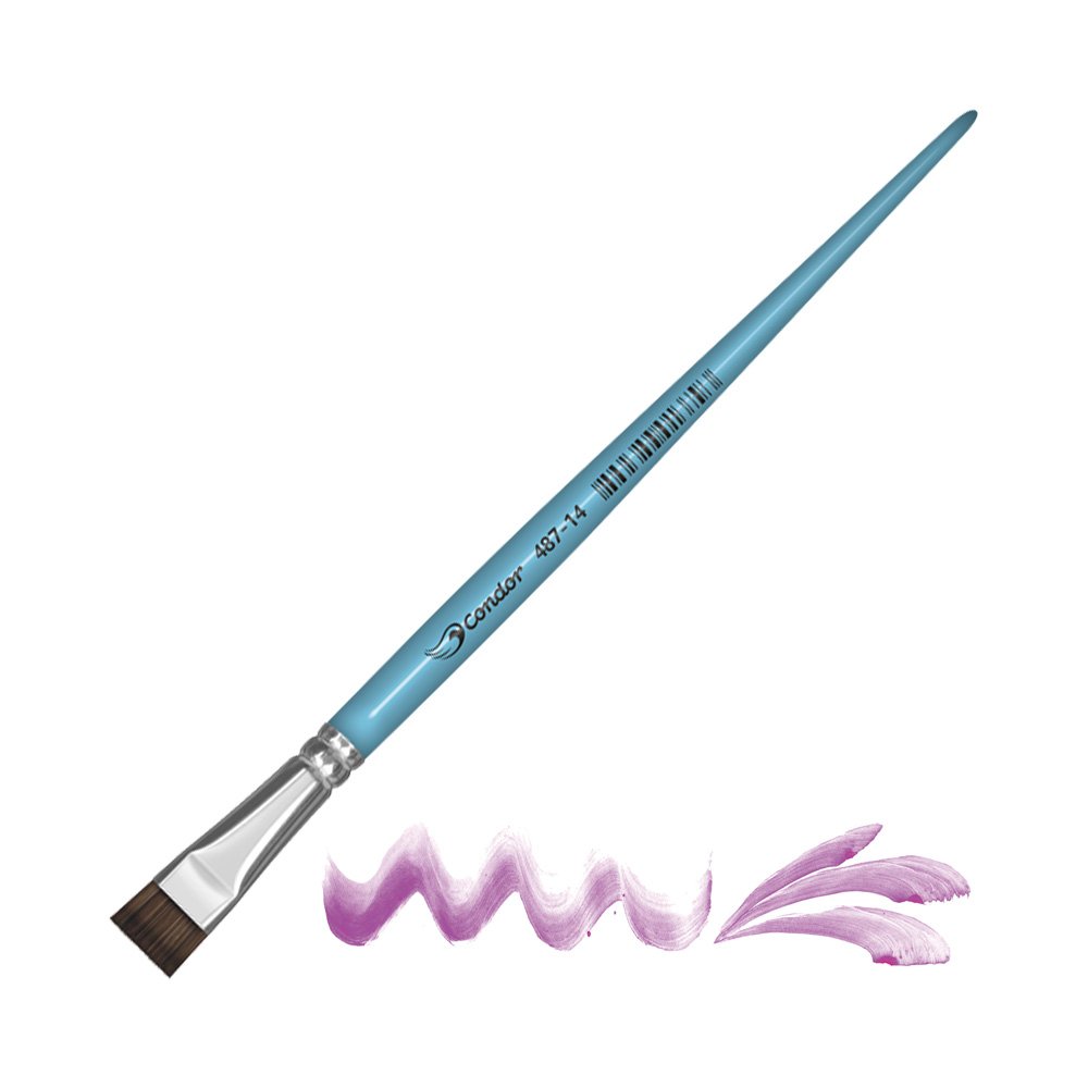 Pincel Plano Pelo de Pony Condor para Acuarela Serie 487 No. 14