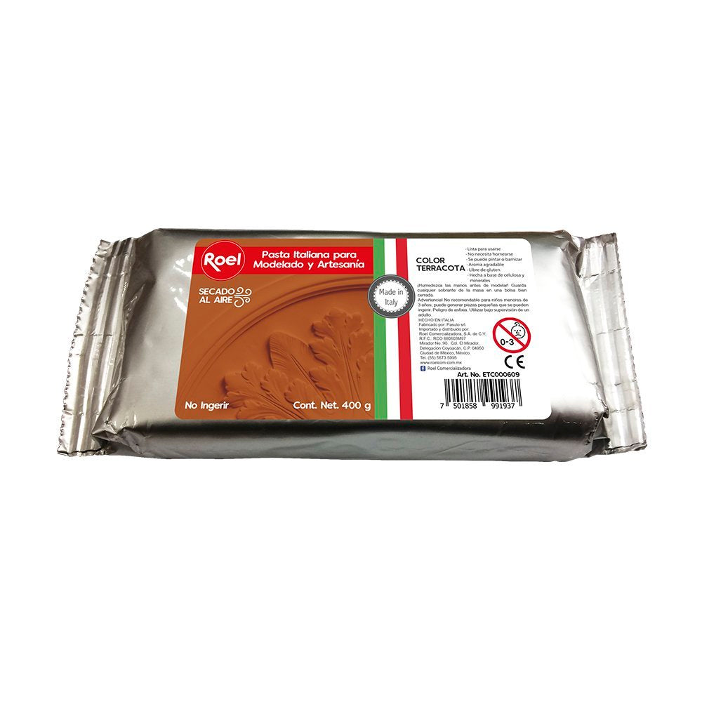 Pasta para Modelar Italiana, Roel 400g Terracota