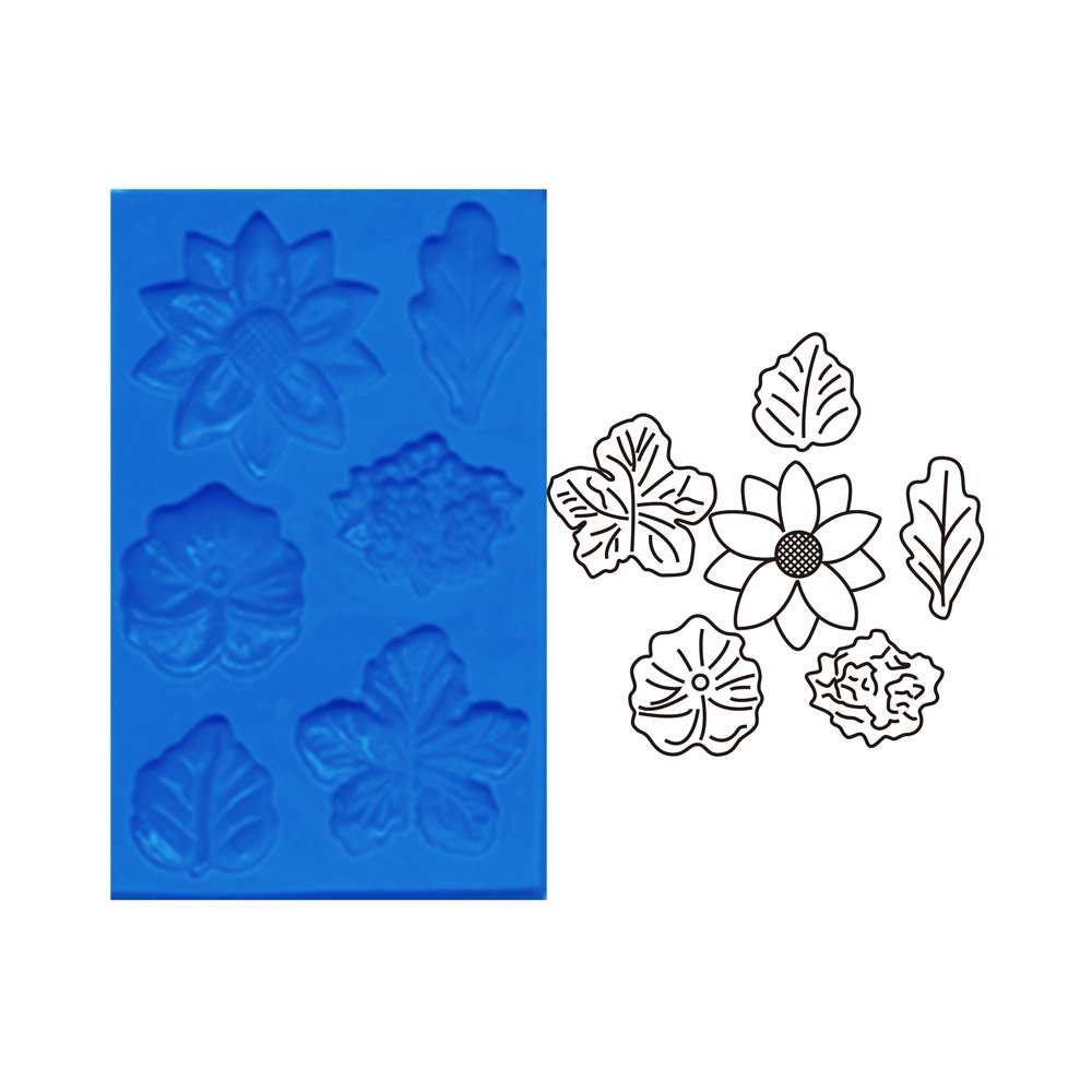 Molde Silicón para Pasta No. 2 Flor y Hoja Grande