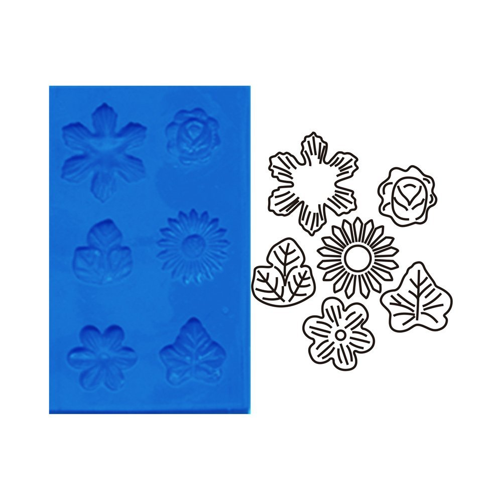 Molde Silicón para Pasta No. 3 Flor y Hoja Mediana