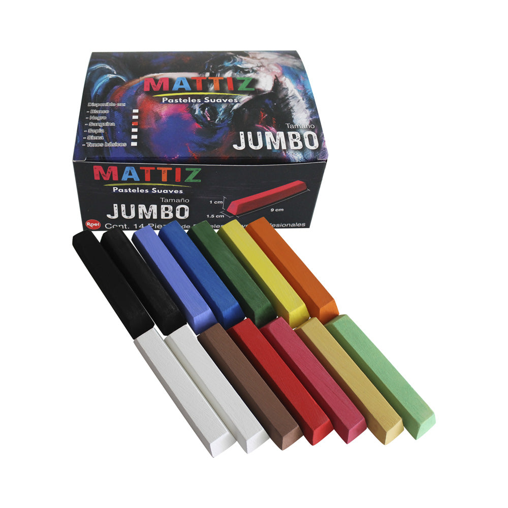 Gises Pastel Mattiz Jumbo con 14 Barras, Básico