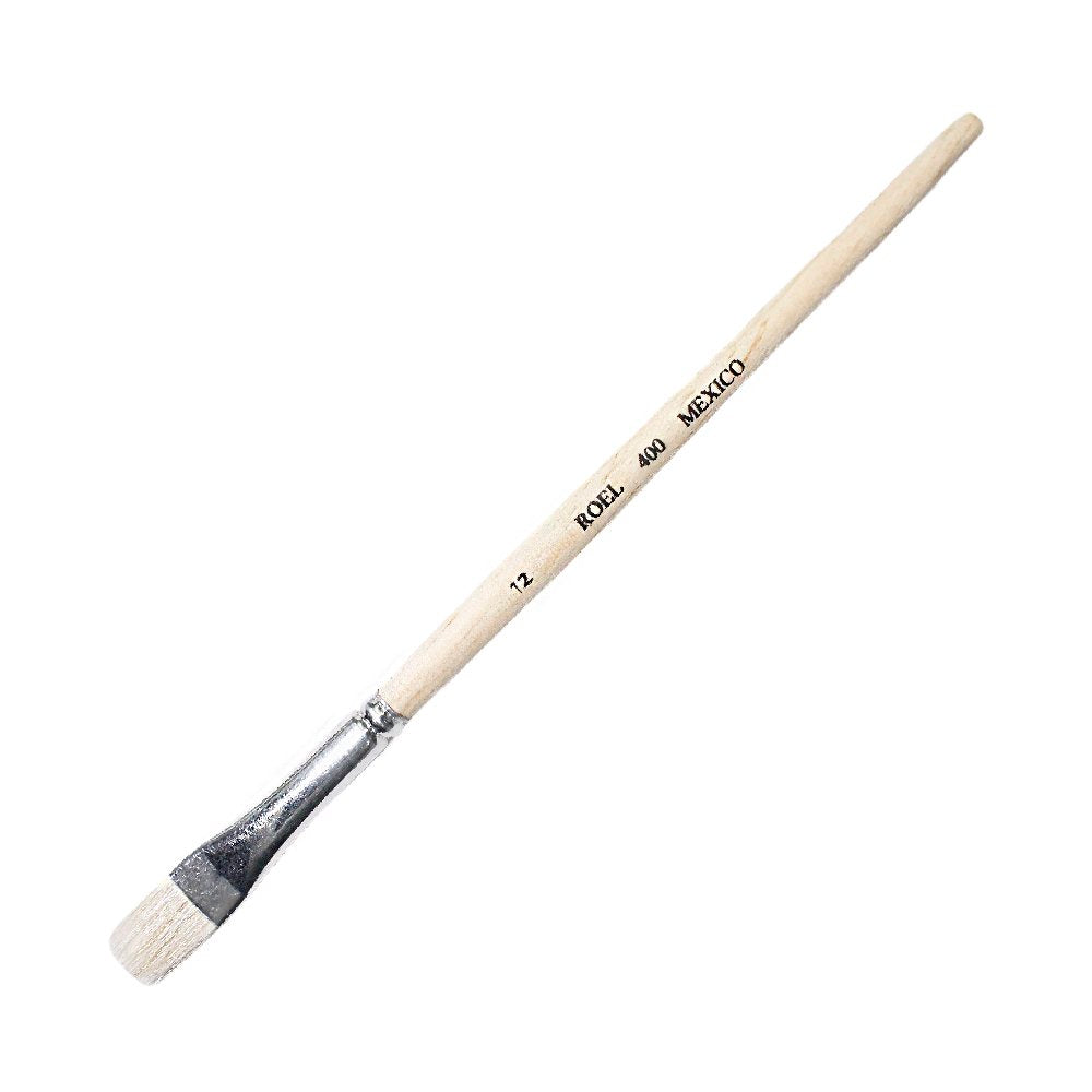 Pincel Plano Cerda Blanca, Pelo de Cabra S-400-12