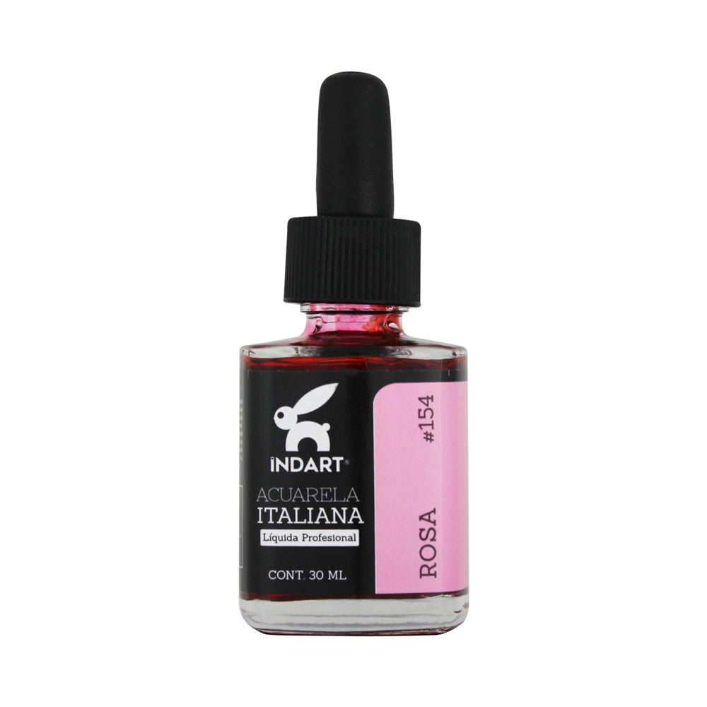 Acuarela Líquida Italiana Indart Frasco De Vidrio 154 Rosa