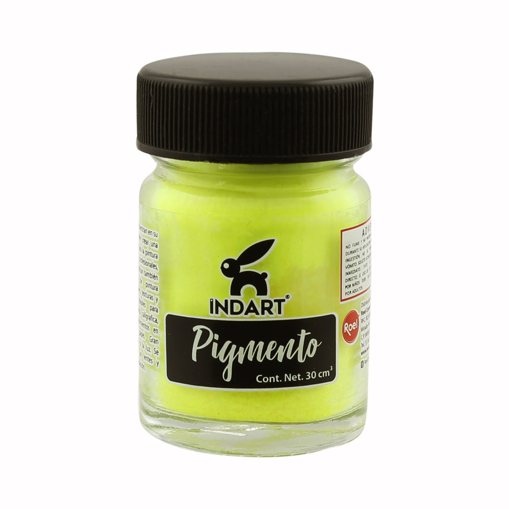 Pigmento Indart Serie 1, 30cm cúbicos, 35 Amarillo Fluorescente