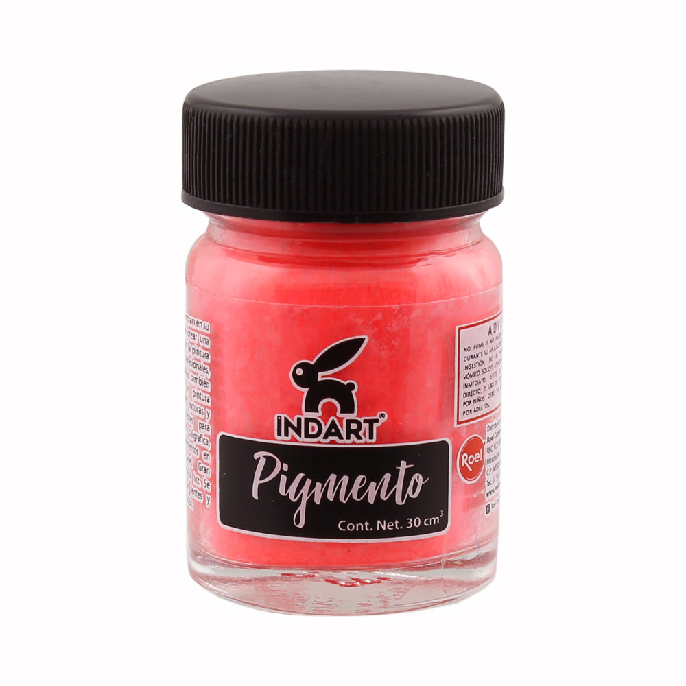 Pigmento Indart Serie 1, 30cm cúbicos, 37 Rojo Fluorescente