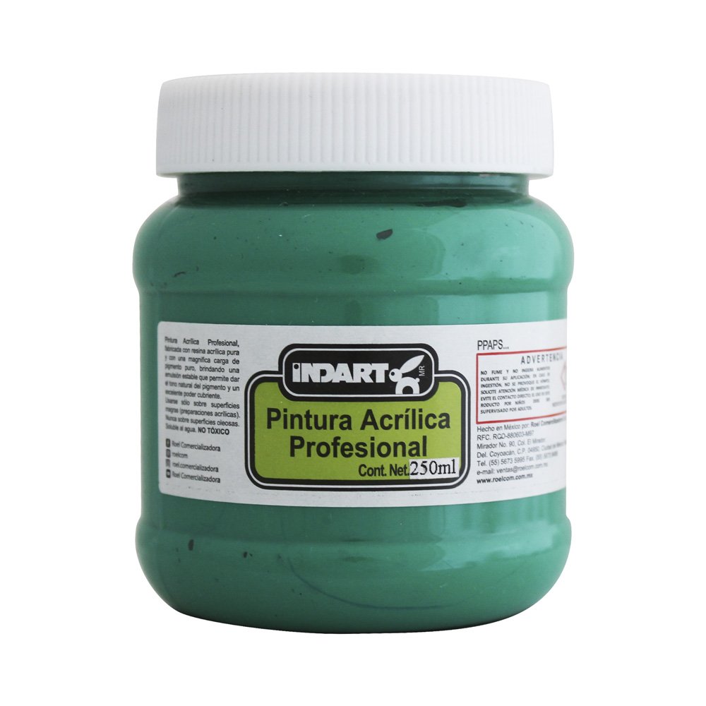 Pintura Acrílica Profesional Serie 2 Indart 37 Verde Virdián 250ml