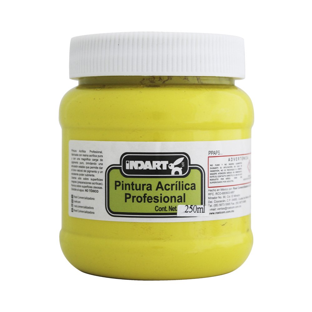 Pintura Acrílica Profesional Serie 3 Indart 1 Amarillo Limón Hansa 250ml